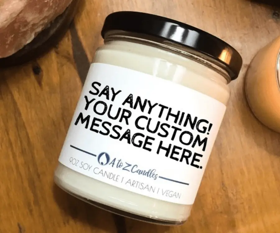 #15 unique engraved gift: A personalized soy candle