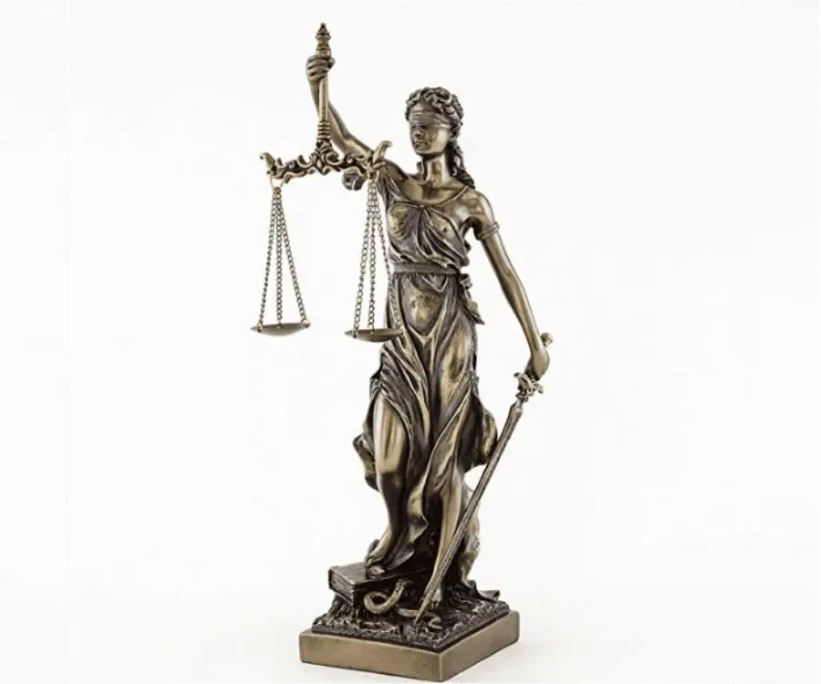 12.5 Inch Bronze Lady Justice Statue