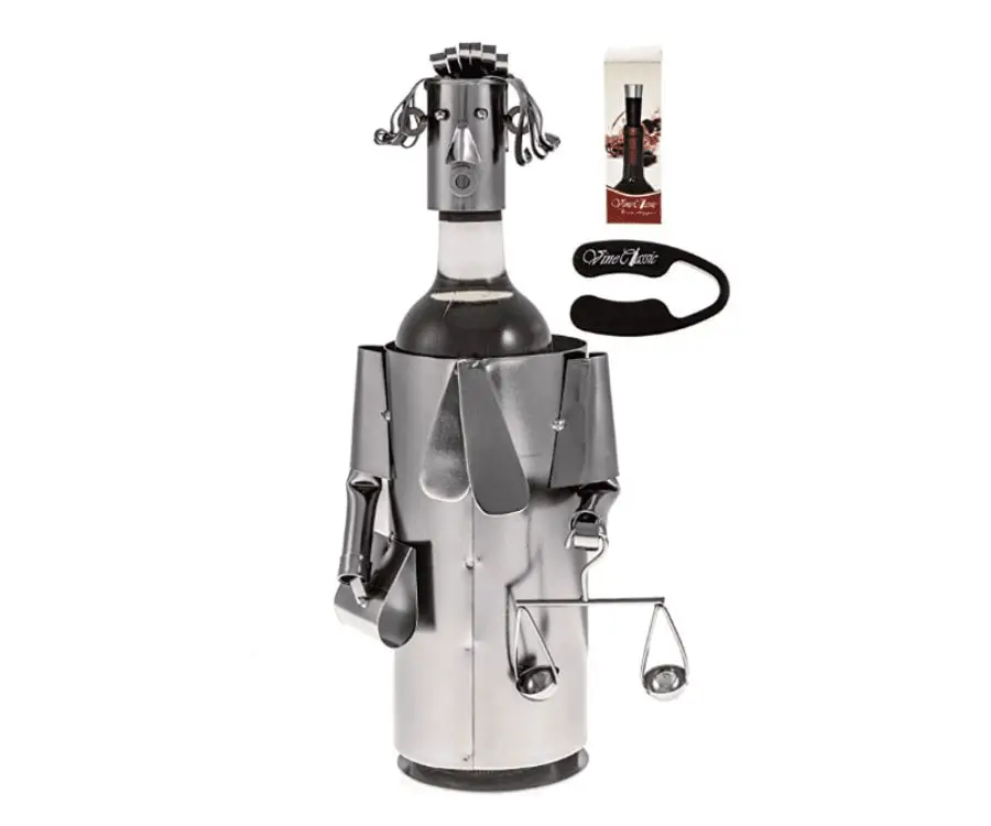 Metal Judge Wine Bottle Holder And Wine Vacuum Stopper