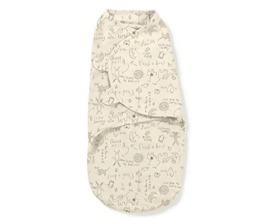 Organic Swaddle Sack With Bunny Motives For New Parents