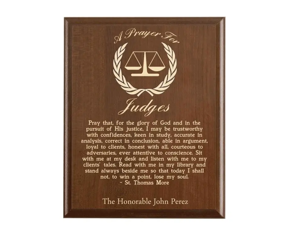 Personalized Judge Prayer Plaque