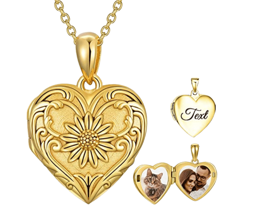 Personalized Gold Heart Locket