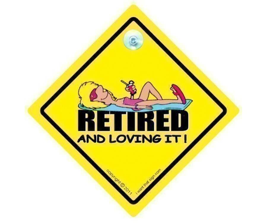 Retired Car Sign