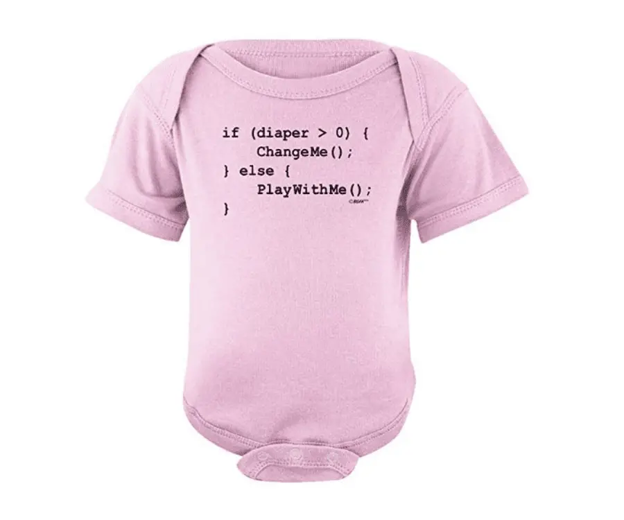 #20 gifts for programmers and coders: Hilarious Baby Bodysuit for Coder Dads