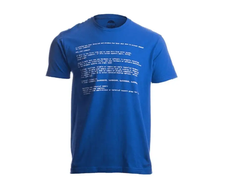 #22 gifts for programmers and coders: Iconic Windows Error T-shirt