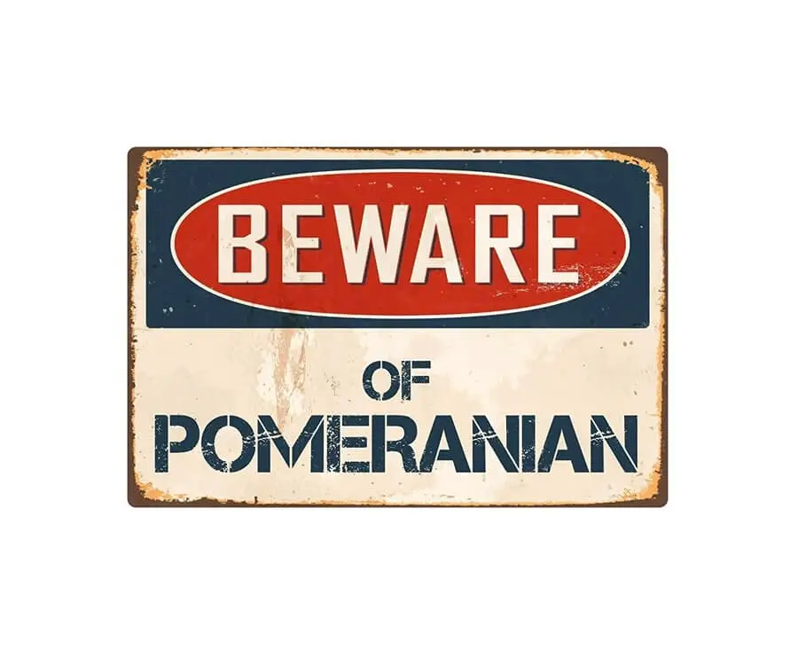 Beware Of Pomeranian Sign Unsmushed