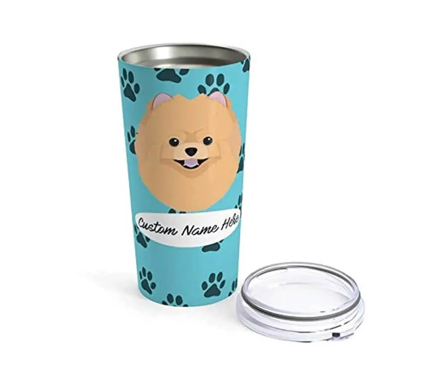 Personalized Pomeranian Travel Mug Unsmushed