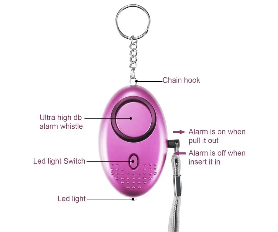 #23 travel gift ideas for her: safesound alarm keychain