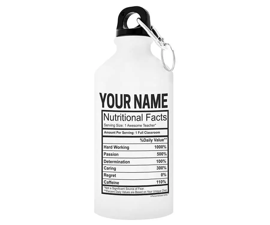 Personalized Bottle Teacher Gift Unsmushed