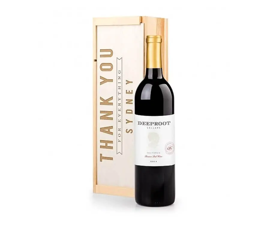 #45 gifts for physicians: personalized bottle of wine