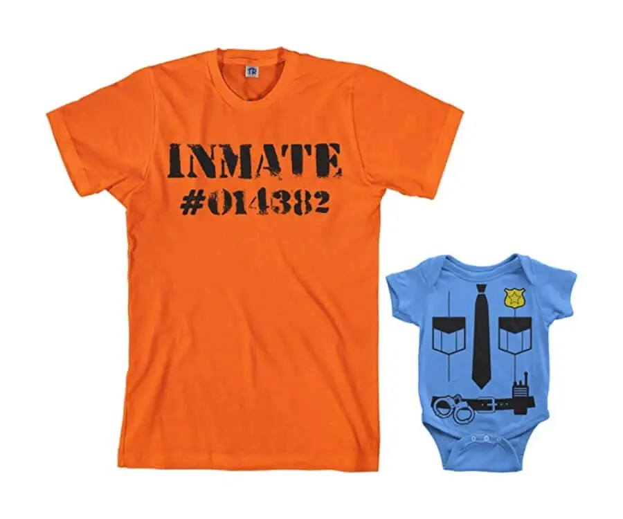 #24 funny law enforcement gifts: matching onesie & shirt