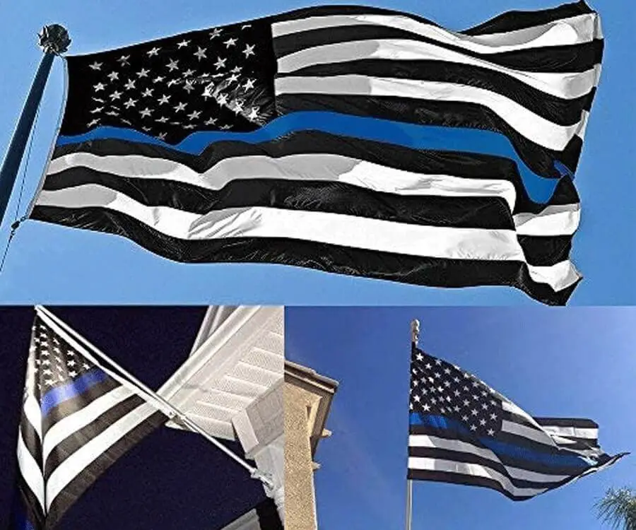 #5 police officer retirement gifts: thin blue line flag