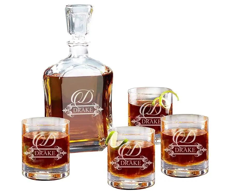Engraved Whiskey Decanter Set Unsmushed