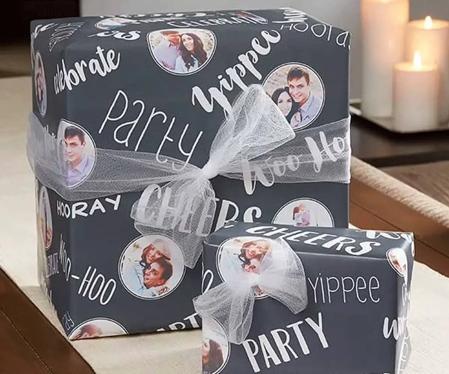 #26 best valentines day gifts for her: photo collage wrapping paper