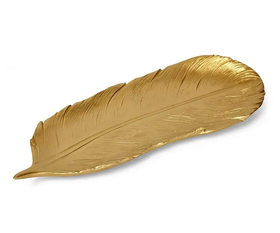 Golden Feather Decorative Plate