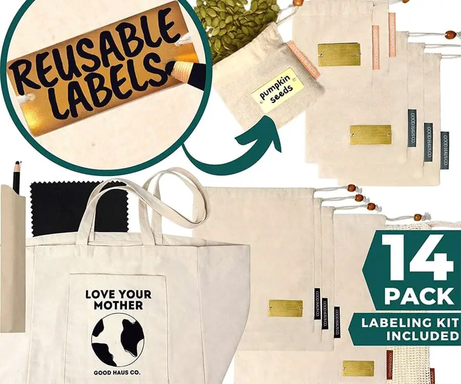 Reusable Labeled Food Bags