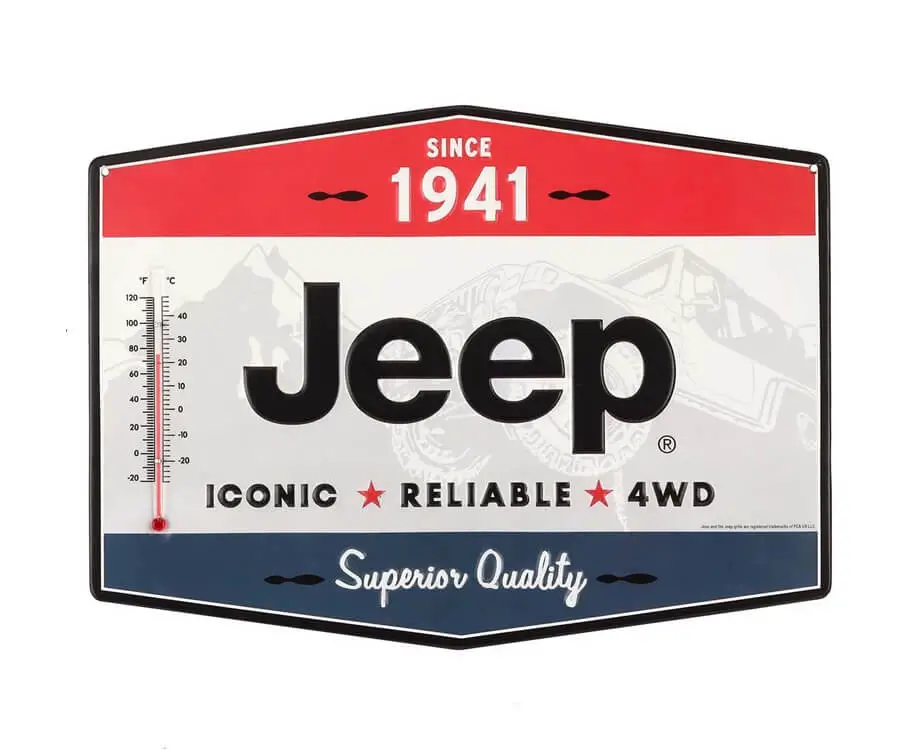 #25 best gifts for Jeep lovers: JEEP thermometer sign