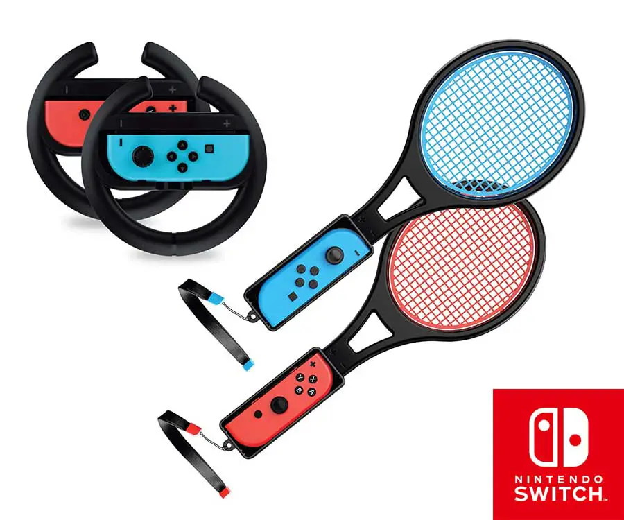 Nintento Switch Tennis Rackets Steering Wheels
