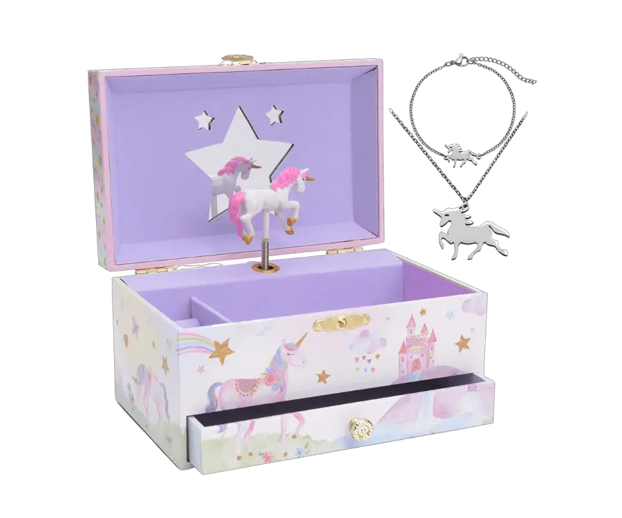Unicorn Music Box &Amp; Jewelry Set